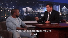 Kanye'S A Jerk GIF - Kanye West Jerk Jimmy Kimmel GIFs