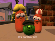 Veggietales Its Another Lie GIF - Veggietales Its Another Lie Percy Pea GIFs