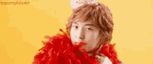 sungmin singer actor red feathers seduce