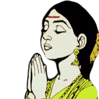 Praying Ahilyabai Holkar Sticker - Praying Ahilyabai Holkar Amar Chitra Katha Stickers