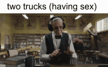 Two Trucks Stan Lee GIF - Two Trucks Stan Lee Headphones GIFs