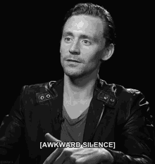 Awkward Silence Tom Hiddleston GIF - Awkward Silence Tom Hiddleston Black And White GIFs