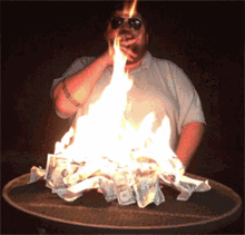 Giant Bomb Ryan Davis GIF - Giant Bomb Ryan Davis Burning Money GIFs
