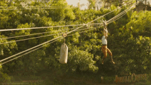 Zip Lining Lily Houghton GIF - Zip Lining Lily Houghton Emily Blunt GIFs