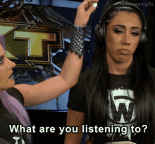 Wwe Candice Lerae GIF - Wwe Candice Lerae What Are You Listening To GIFs