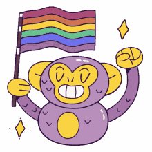mono monito monkey cute adorable flag