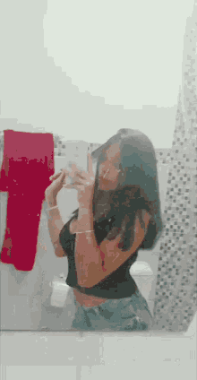 Mirror Selfie Girl GIF - Mirror Selfie Girl Toilet GIFs