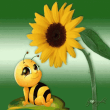 Bee Flower GIF - Bee Flower Sunflower GIFs