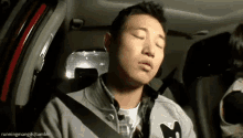 kang gary rapper kang hee gun tired sleeping in the car
