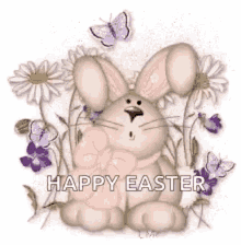 Happy Easter Bunny GIF - Happy Easter Bunny Flower GIFs