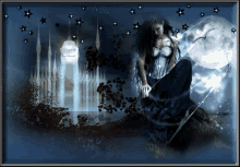 Starry Night Woman GIF - Starry Night Woman Full Moon GIFs