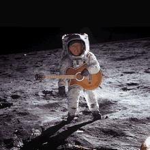 Ylia Callan Guitar On The Moon1969 Moon Aliens GIF - Ylia Callan Guitar On The Moon1969 Ylia Callan Moon GIFs