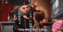 You Will Not Cry Or Whine Or Laugh Or Giggle Or Sneeze Or Burp Or Fart Gru GIF - You Will Not Cry Or Whine Or Laugh Or Giggle Or Sneeze Or Burp Or Fart Gru Edith GIFs