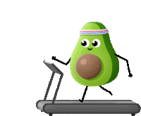 Avocado Workout Sticker - Avocado Workout Jogging Stickers