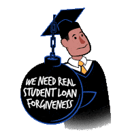 Loan Forgiveness Student Debt Sticker - Loan Forgiveness Student Debt Degree Stickers