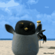 Friday Feeling GIF - Surfs Up2 Baby Penguin Cute GIFs