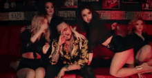 chilling like a boss in the club girls on sofa