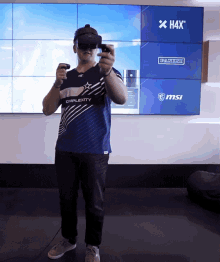 playing vr virtual reality playing gamer reaching