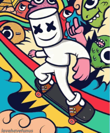 Marshmello Art GIF - Marshmello Art Skateboard GIFs