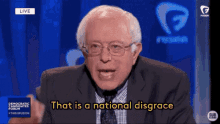 bernie sanders national disgrace angry