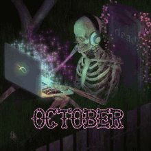 October Off The Hook GIF - October Off The Hook Skeleton GIFs