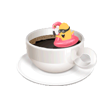 Flamingo Coffee Sticker - Flamingo Coffee Swim Stickers
