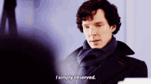 Sherlock I Simply Observed GIF - Sherlock I Simply Observed Benedict Cumberbatch GIFs