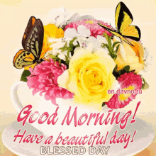 Good Morning Have A Beautiful Day GIF - Good Morning Have A Beautiful Day Butterfly GIFs