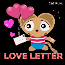 love you love my wife love letter cat kuku cat