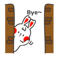 White Rabbit Sticker - White Rabbit Bye Stickers
