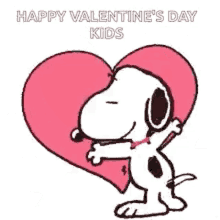 Snoopy Valentine Card GIF - Snoopy Valentine Card Happy Valentines Day Kids GIFs