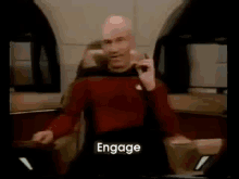 Captain Picard "Engage" GIF - Star Trek The Next Generation Captain Picard GIFs