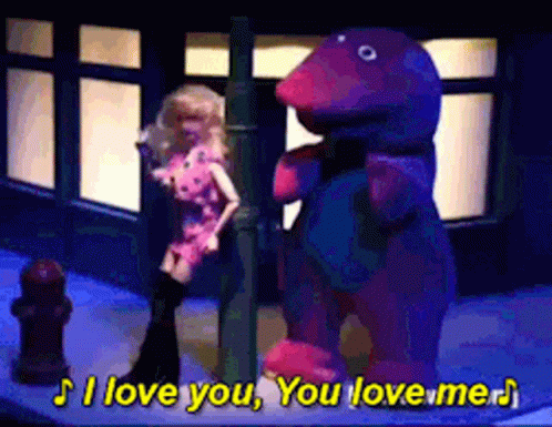 Robot Chicken Barney GIF - Robot Chicken Barney I Love You - Discover &...