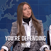 Youre Defending Him Janet Noonan GIF - Youre Defending Him Janet Noonan Saturday Night Live GIFs