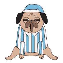 sleepy pug dog doggo yawn