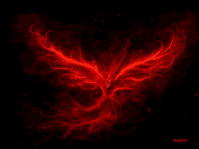 flame bird wings red phoenix