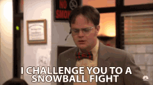 i challenge you to a snowball fight fighting duel prepare yourself fight me