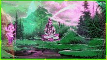 lord shiva statue color waves snowing nature