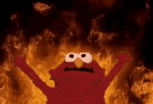 elmo hell flames arms up