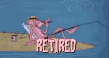Retired Pink Panther GIF - Retired Pink Panther Gone Fishing GIFs