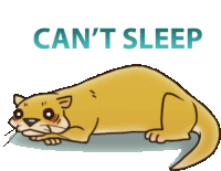 Otter Cant Sleep Sticker - Otter Cant Sleep Wide Awake Stickers