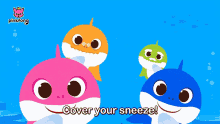 Cover Your Sneeze Pinkfong GIF - Cover Your Sneeze Pinkfong Baby Shark GIFs