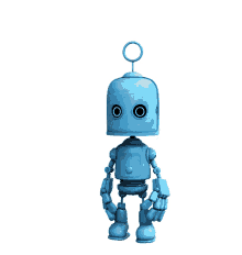 bubl blue robot shocked shock