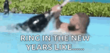 ring in the new year like happy new year animated text 2018 pool party