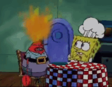 mr krabs on fire spongebob squarepants angry what