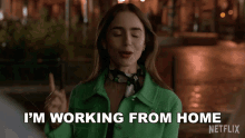 Im Working From Home Emily Cooper GIF - Im Working From Home Emily Cooper Lily Collins GIFs