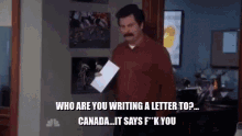 Ron Swanson Parks And Rec GIF - Ron Swanson Parks And Rec Letter GIFs