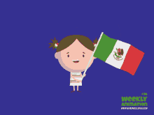 Niña Con La Bandera De Mexico GIF - Bandera Viva Mexico Ondear GIFs