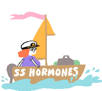 On A Sailboat Named, "Ss Hormones." Sticker - Preggers Ss Hormones Pregnant Stickers