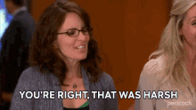 Youre Right That Was Harsh GIF - Youre Right That Was Harsh Liz Lemon GIFs